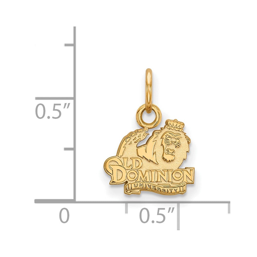 10K Gelbgold Logoart Old Dominion University Extra Klein Anhänger