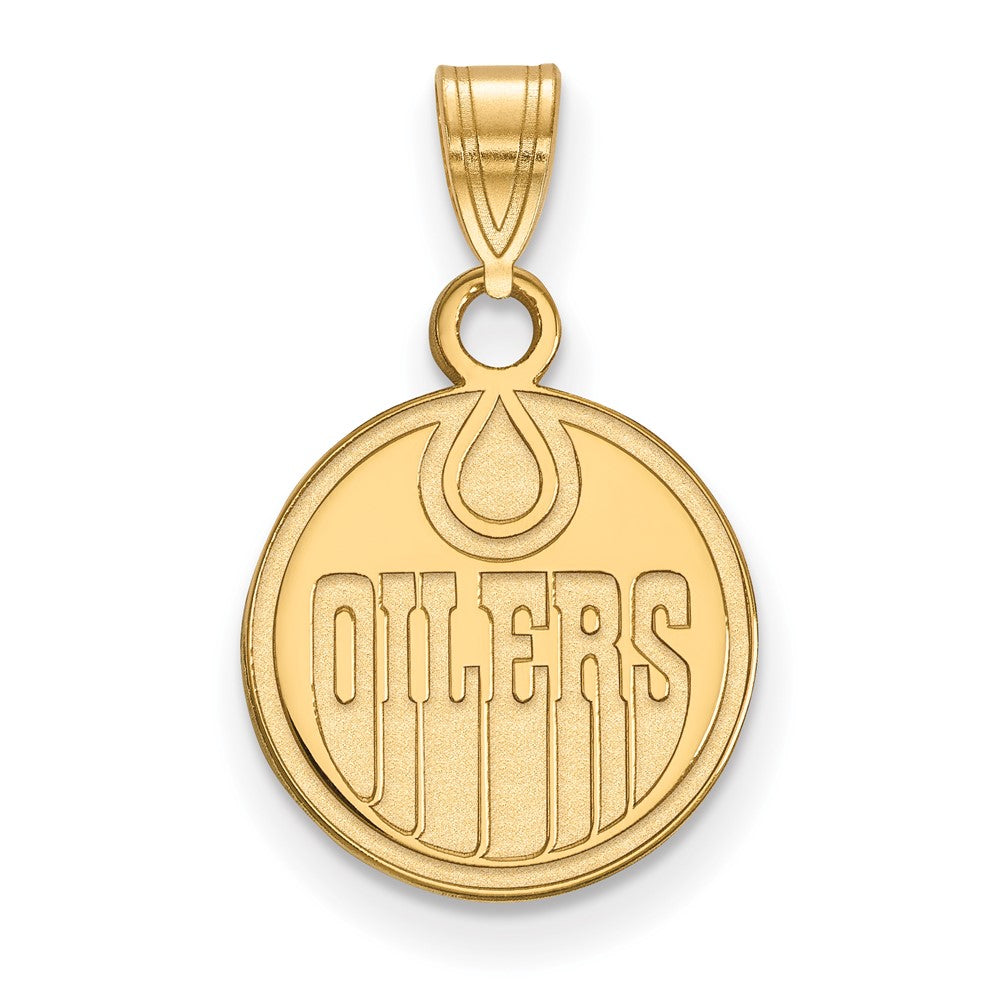 10K Gelbgold Nhl Logoart Edmonton Oilers Klein Anhänger