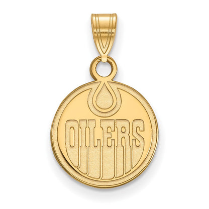 10K Gelbgold Nhl Logoart Edmonton Oilers Klein Anhänger