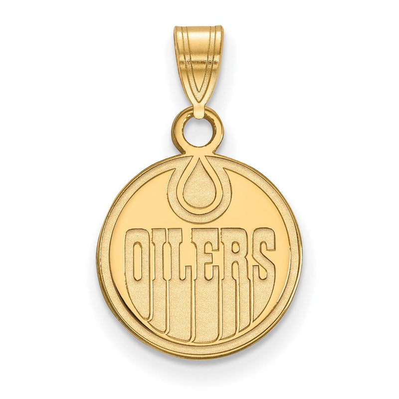 10K Gelbgold Nhl Logoart Edmonton Oilers Klein Anhänger