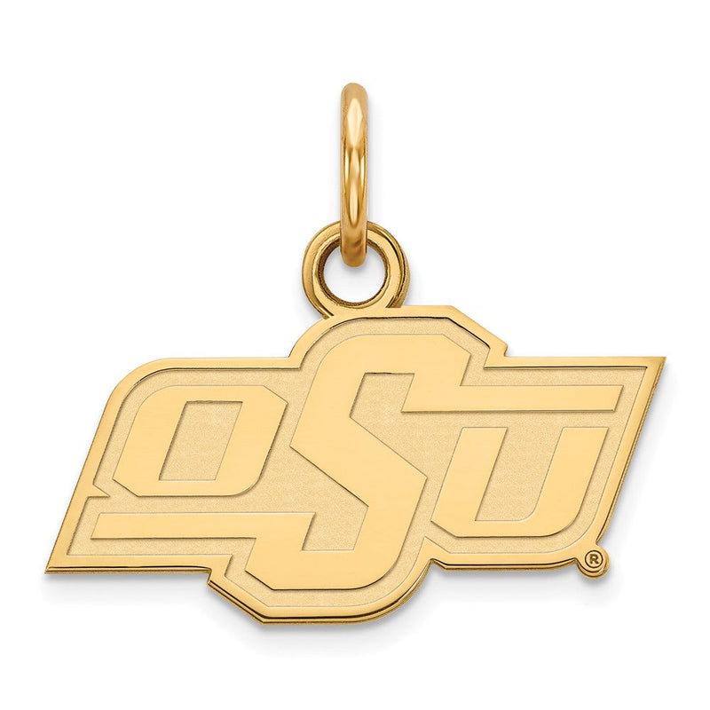 Vergoldet Sterlingsilber Logoart Oklahoma State University O S U Extra Klein Anhänger