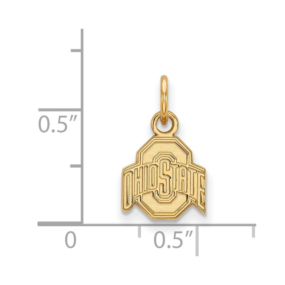 10K Gelbgold Logoart The Ohio State University Extra Klein Anhänger