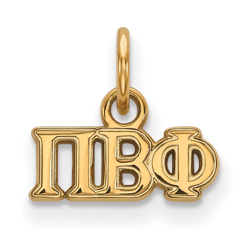 Vergoldet Sterlingsilber Logoart Pi Beta Phi Sorority Greek Buchstaben Extra Klein Anhänger