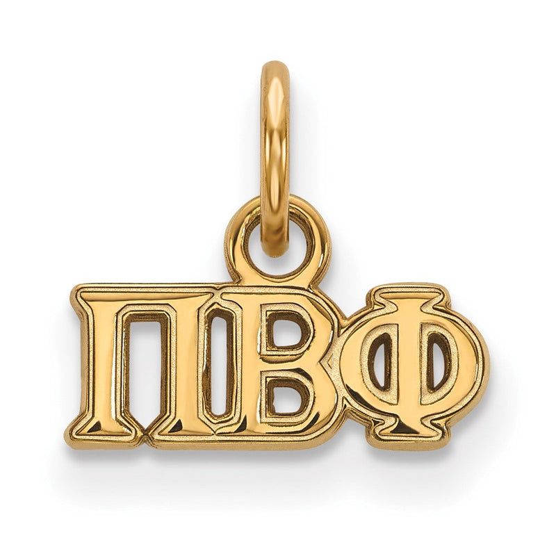 Vergoldet Sterlingsilber Logoart Pi Beta Phi Sorority Greek Buchstaben Extra Klein Anhänger