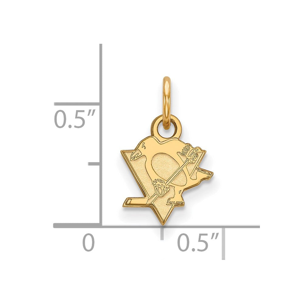 Vergoldet Sterlingsilber Nhl Logoart Pittsburgh Penguins Extra Klein Anhänger