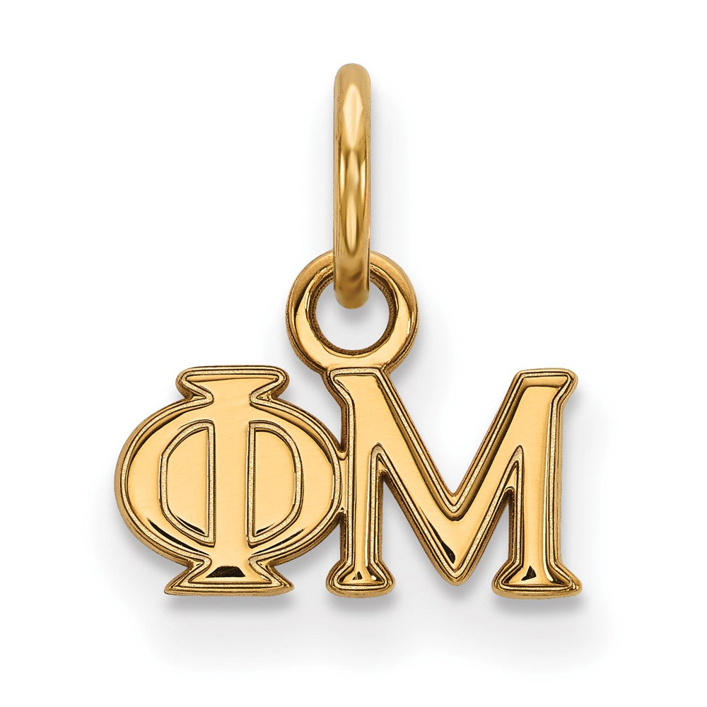Vergoldet Sterlingsilber Logoart Phi Mu Sorority Greek Buchstaben Extra Klein Anhänger
