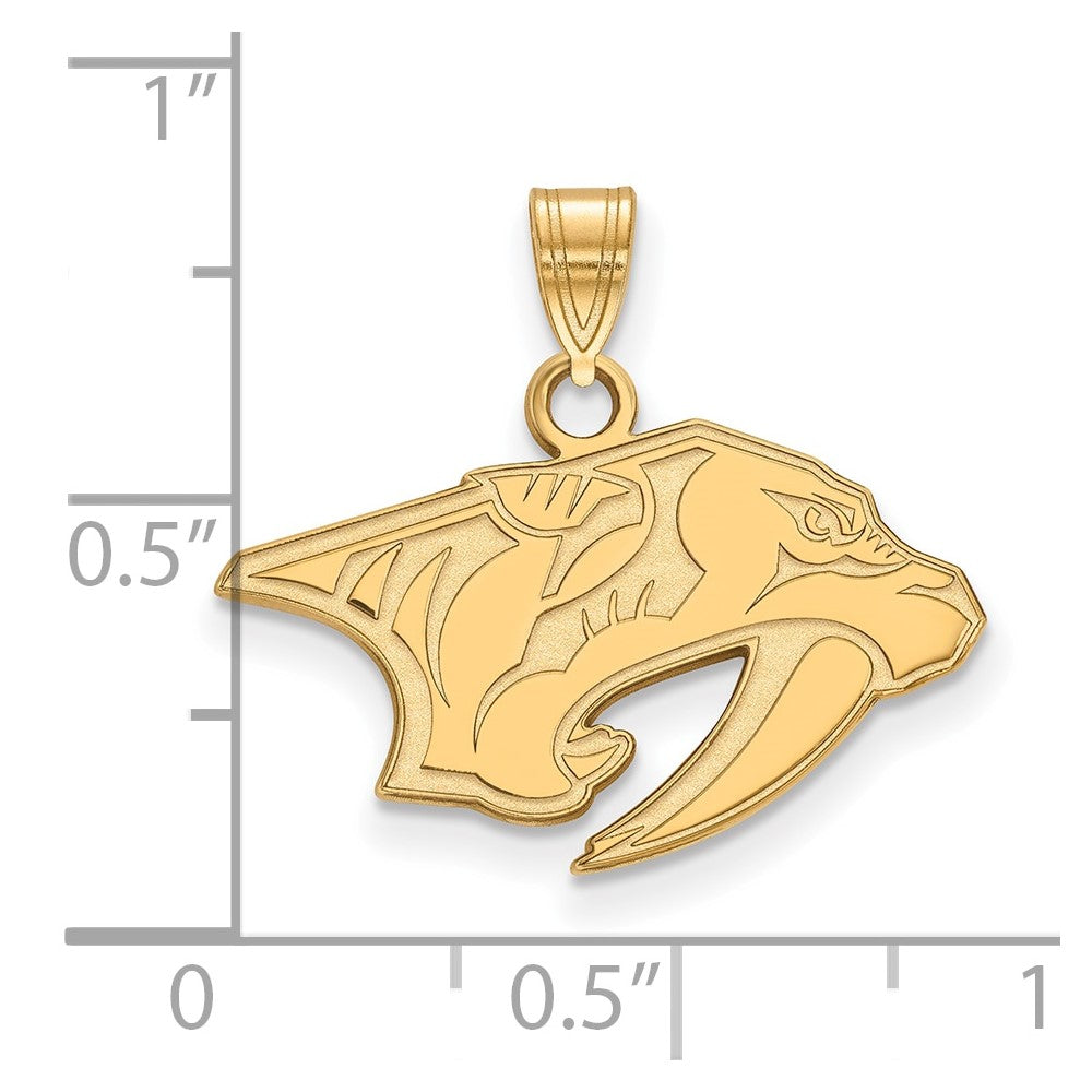 10K Gelbgold Nhl Logoart Nashville Predators Klein Anhänger
