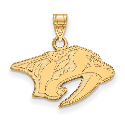 10K Gelbgold Nhl Logoart Nashville Predators Klein Anhänger