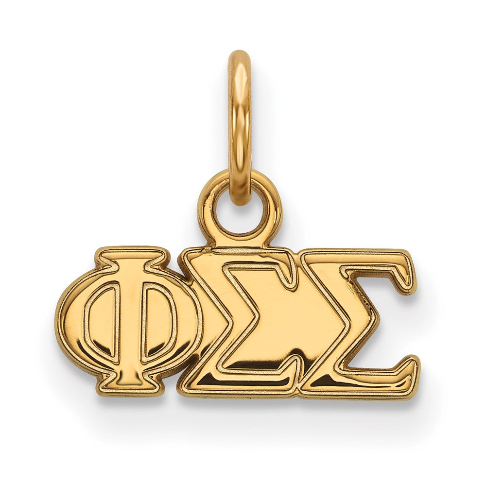 Vergoldet Sterlingsilber Logoart Phi Sigma Sorority Greek Buchstaben Extra Klein Anhänger