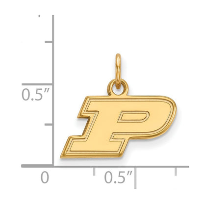 10K Gelbgold Logoart Purdue University Buchstabe P Extra Klein Anhänger