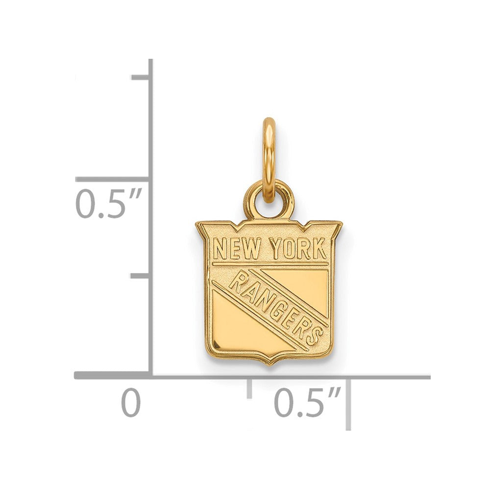 14K Gelbgold Nhl Logoart New York Rangers Extra Klein Anhänger