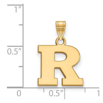 14K Gelbgold Logoart Rutgers University Buchstabe R Klein Anhänger