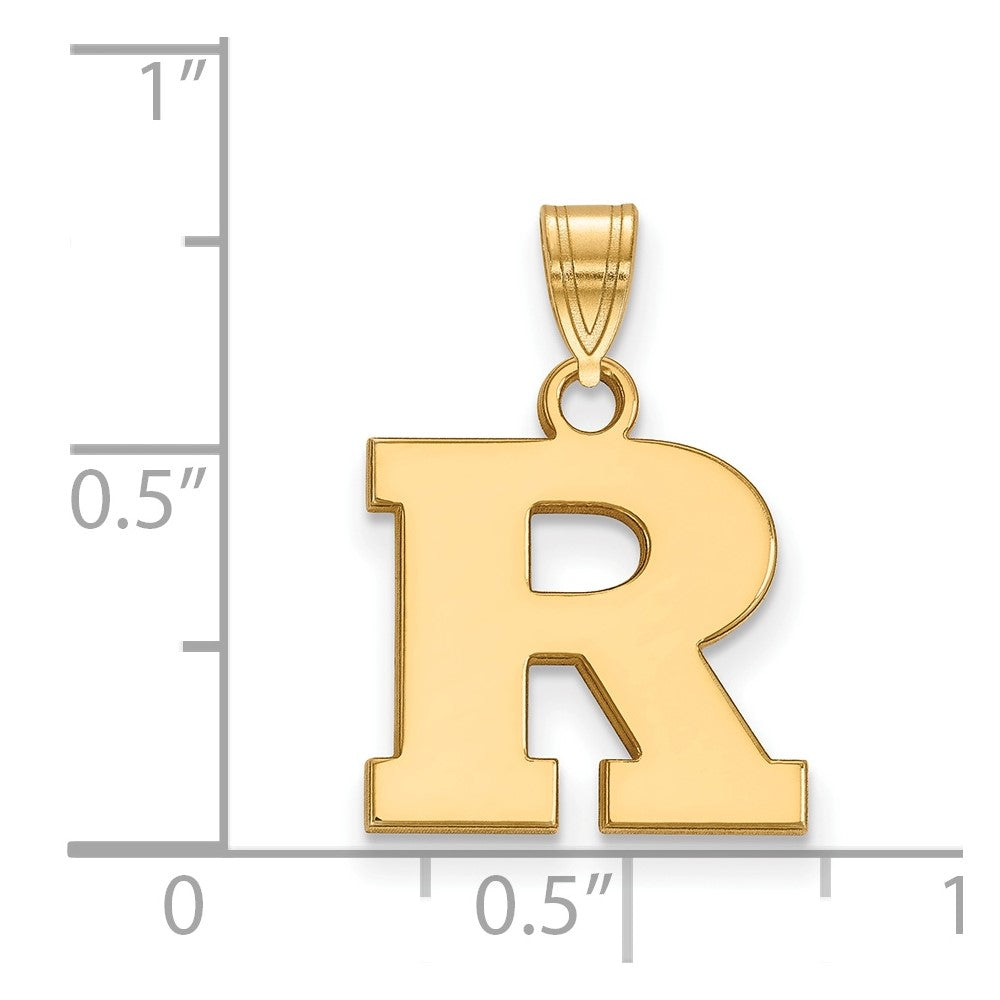10K Gelbgold Logoart Rutgers University Buchstabe R Klein Anhänger