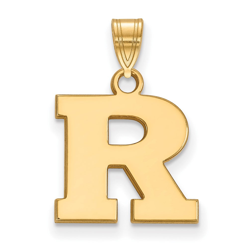 Vergoldet Sterlingsilber Logoart Rutgers University Buchstabe R Klein Anhänger
