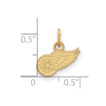 10K Gelbgold Nhl Logoart Detroit Rot Flügel Extra Klein Anhänger