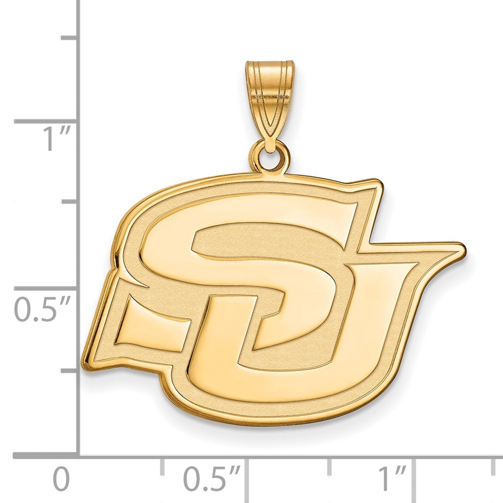10K Gelbgold Logoart Southern University Jaguars Groß Anhänger