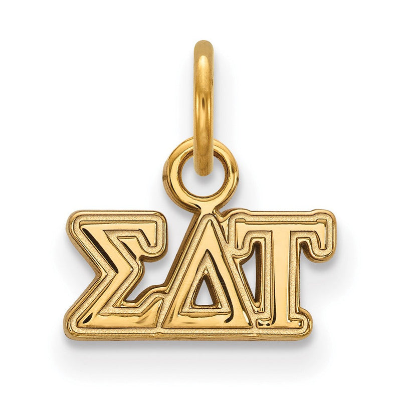 Vergoldet Sterlingsilber Logoart Sigma Delta Tau Sorority Greek Buchstaben Extra Klein Anhänger