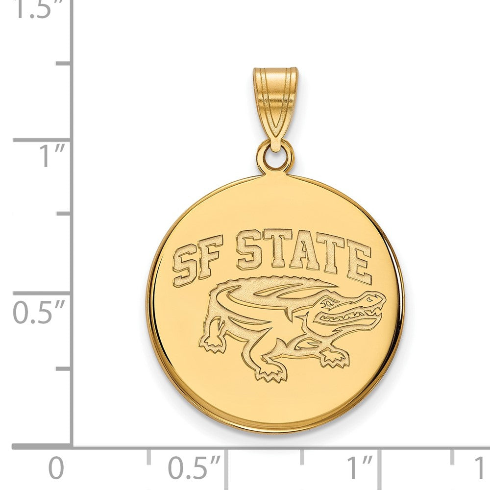 10K Gelbgold Logoart San Francisco State University Groß Plättchen Anhänger
