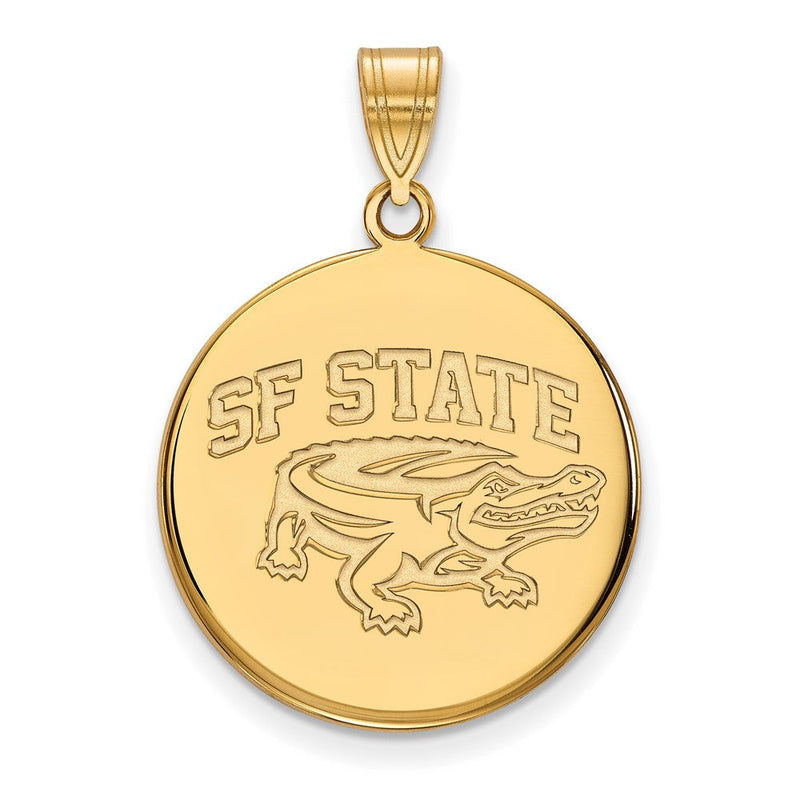 Vergoldet Sterlingsilber Logoart San Francisco State University Groß Plättchen Anhänger