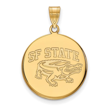 10K Gelbgold Logoart San Francisco State University Groß Plättchen Anhänger