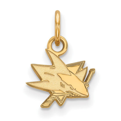 10K Gelbgold Nhl Logoart San Jose Sharks Extra Klein Anhänger