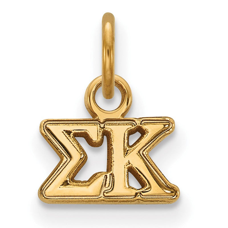 Vergoldet Sterlingsilber Logoart Sigma Kappa Sorority Greek Buchstaben Extra Klein Anhänger