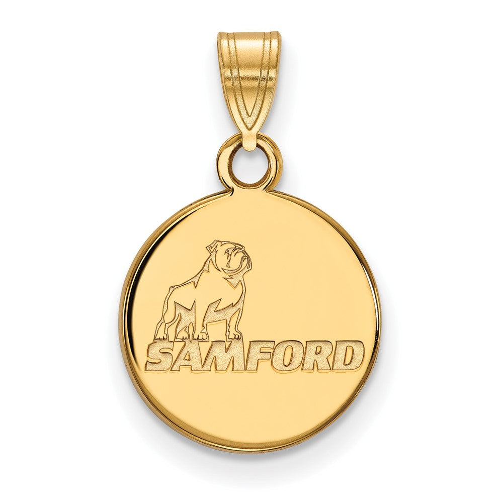 Vergoldet Sterlingsilber Logoart Samford University Klein Plättchen Anhänger