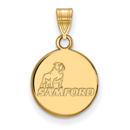 Vergoldet Sterlingsilber Logoart Samford University Klein Plättchen Anhänger