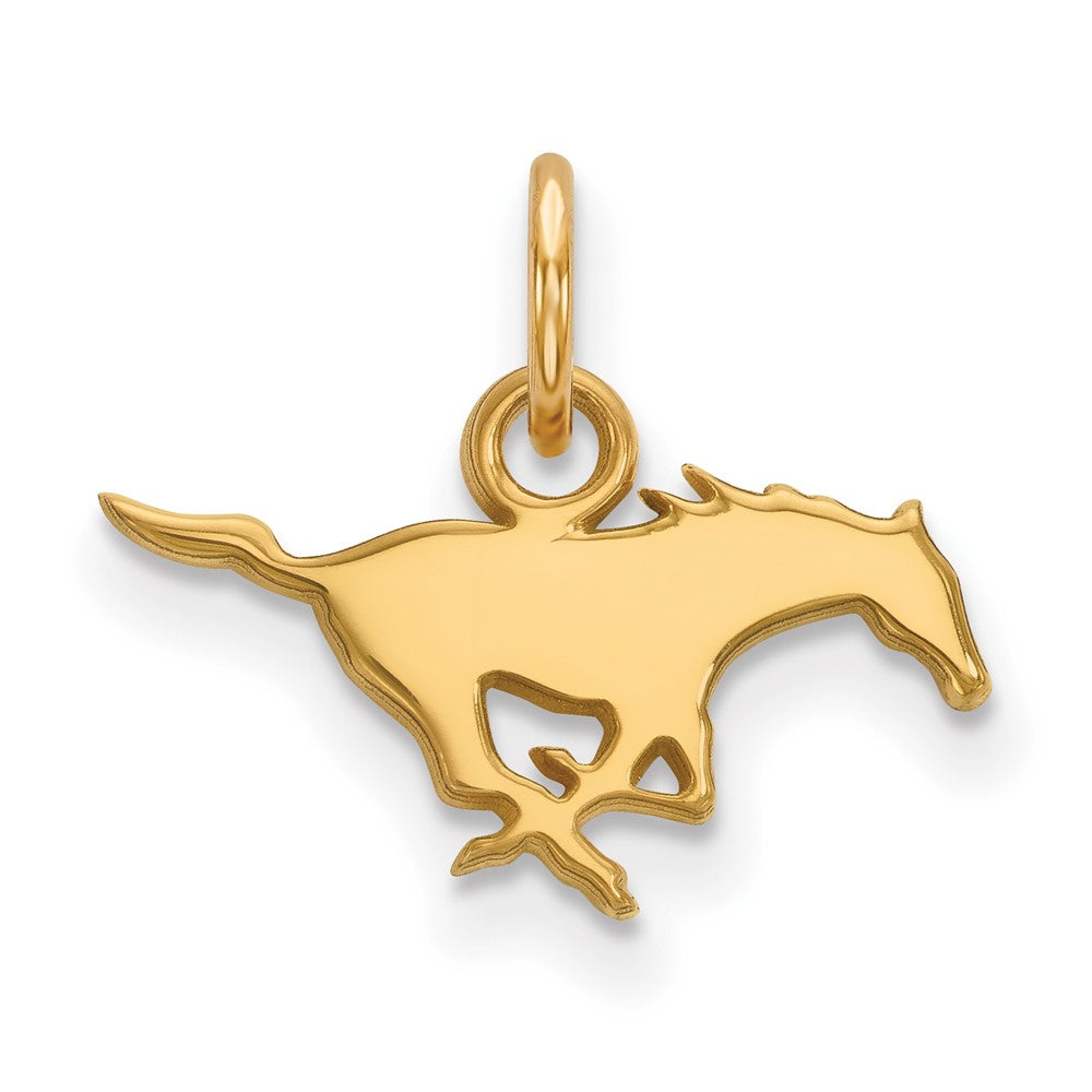 10K Gelbgold Logoart Southern Methodist University Mustang Extra Klein Anhänger