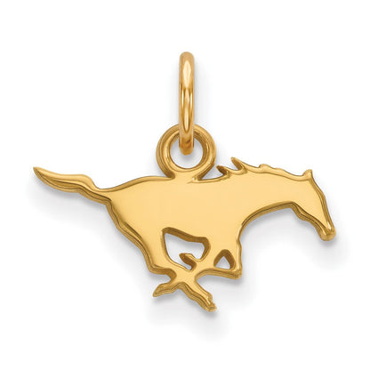 10K Gelbgold Logoart Southern Methodist University Mustang Extra Klein Anhänger