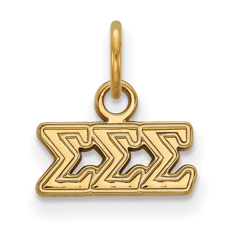 Vergoldet Sterlingsilber Logoart Sigma Sorority Greek Buchstaben Extra Klein Anhänger