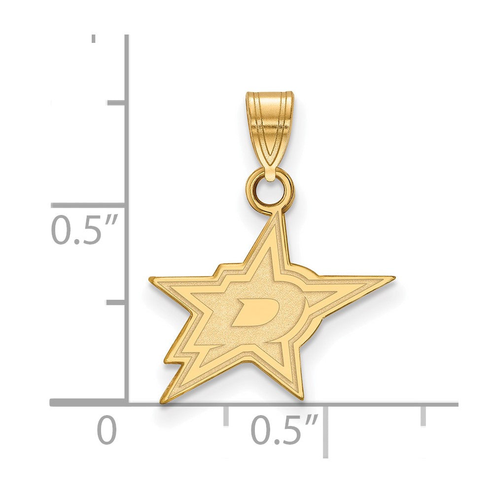 14K Gelbgold Nhl Logoart Dallas Sterne Klein Anhänger