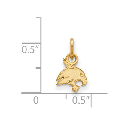 10K Gelbgold Logoart Texas State University Bobcat Extra Klein Anhänger