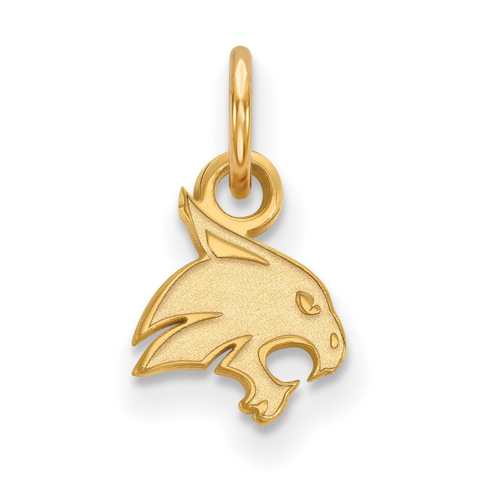 10K Gelbgold Logoart Texas State University Bobcat Extra Klein Anhänger