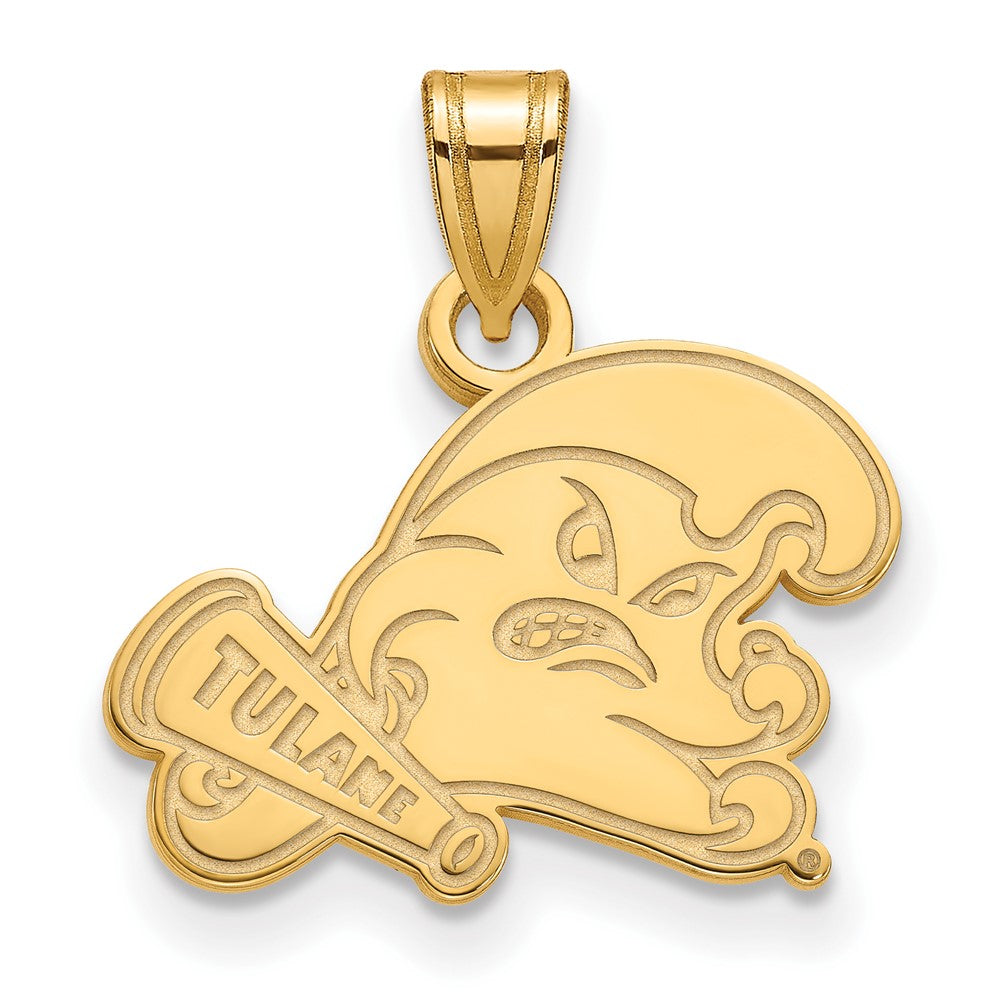 10K Gelbgold Logoart Tulane University Klein Anhänger