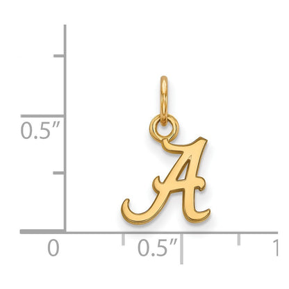 10K Gelbgold Logoart University Of Alabama Buchstabe A Extra Klein Anhänger