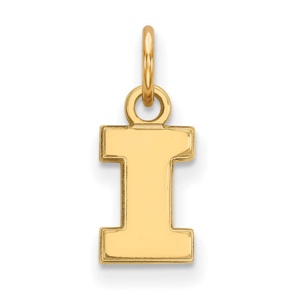 10K Gelbgold Logoart University Of Illinois Buchstabe I Extra Klein Anhänger