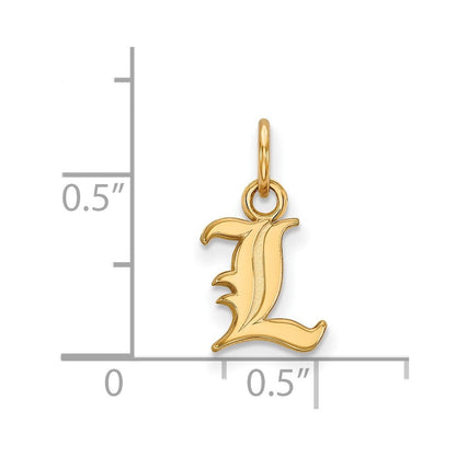 14K Gelbgold Logoart University Of Louisville Buchstabe L Extra Klein Anhänger