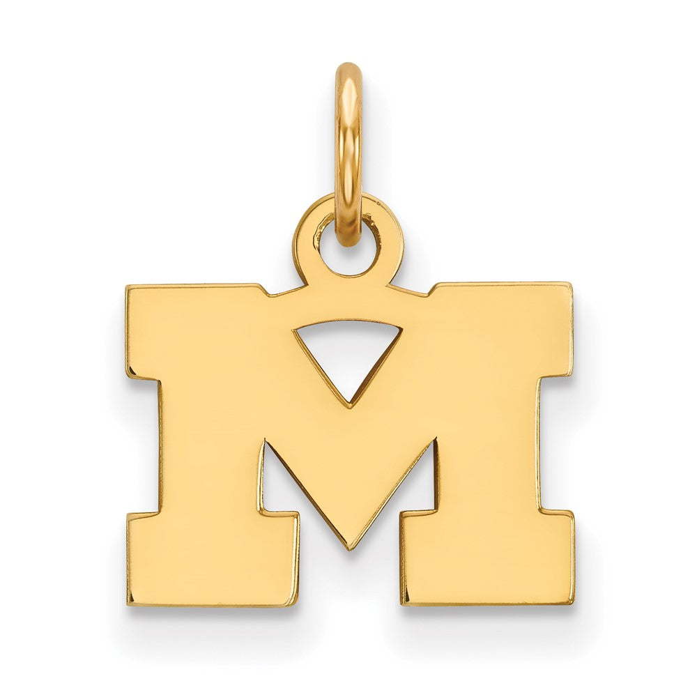 10K Gelbgold Logoart University Of Michigan Buchstabe M Extra Klein Anhänger