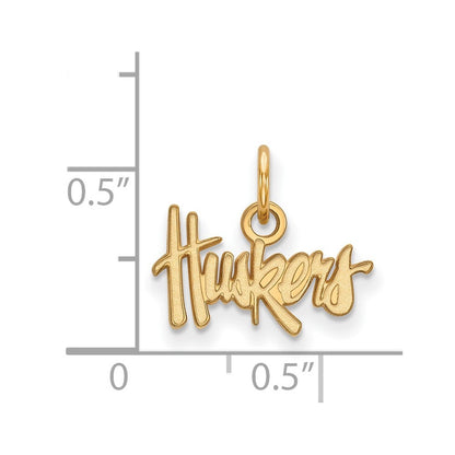10K Gelbgold Logoart University Of Nebraska Huskers Extra Klein Anhänger