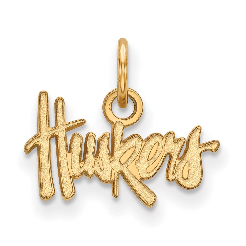 10K Gelbgold Logoart University Of Nebraska Huskers Extra Klein Anhänger