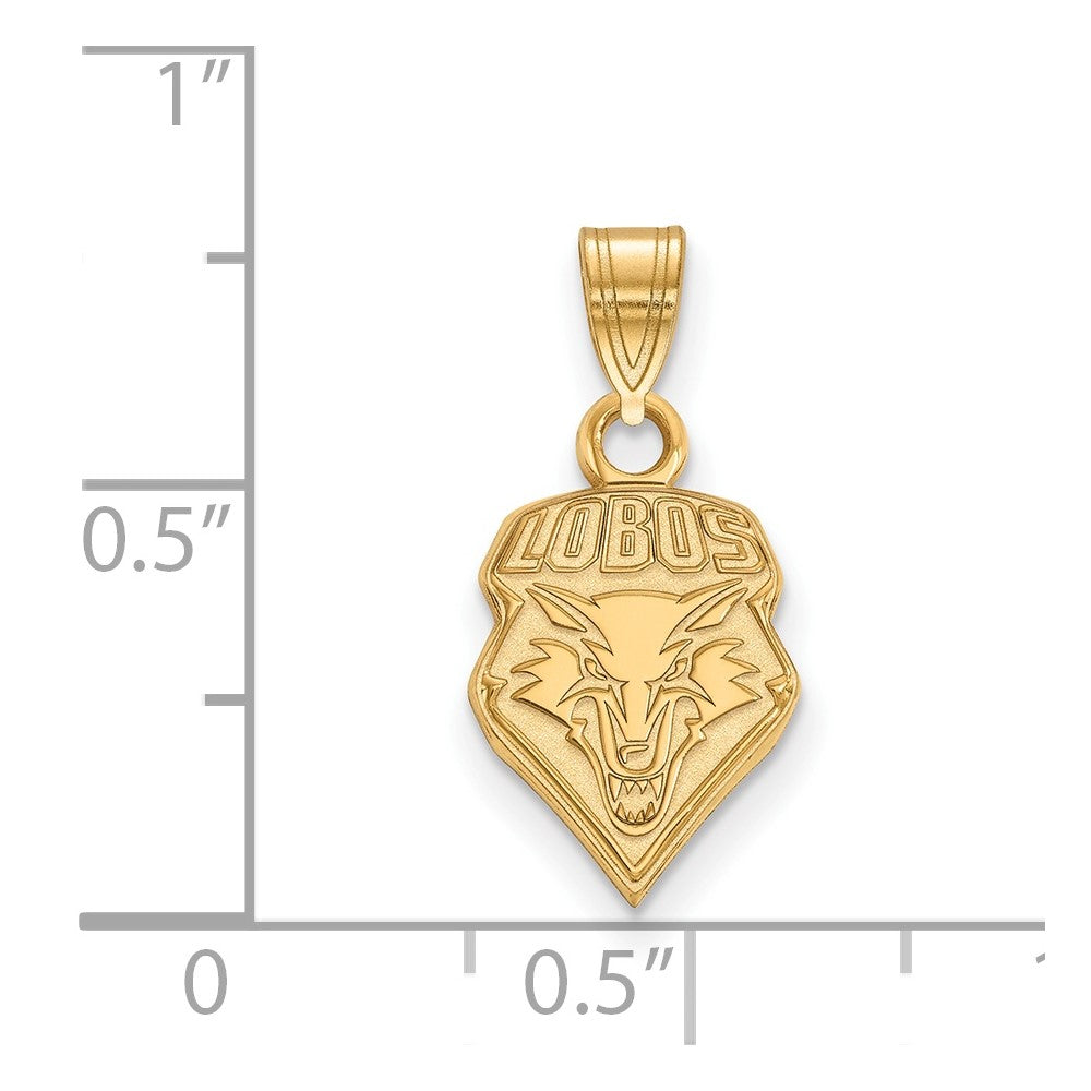 10K Gelbgold Logoart University Of New Mexico Lobos Klein Anhänger