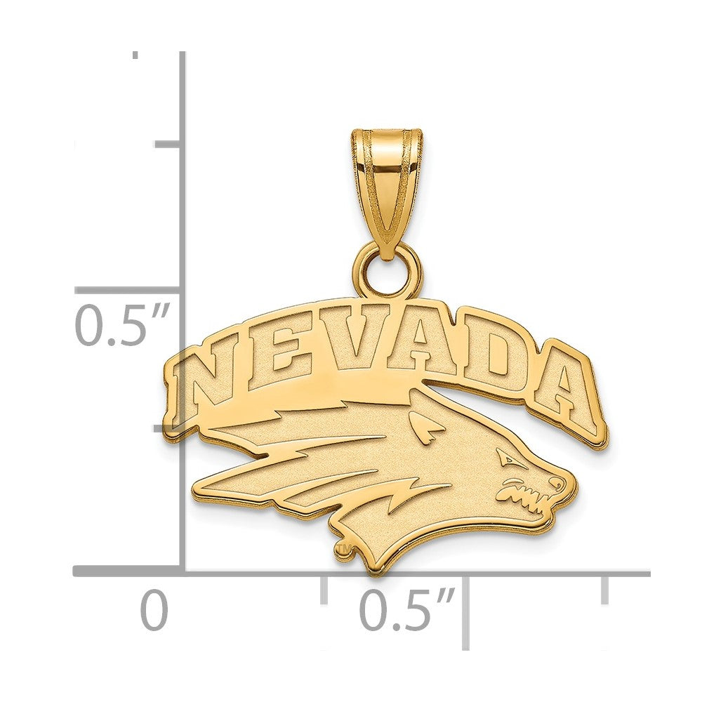 10K Gelbgold Logoart University Of Nevada Reno Klein Anhänger