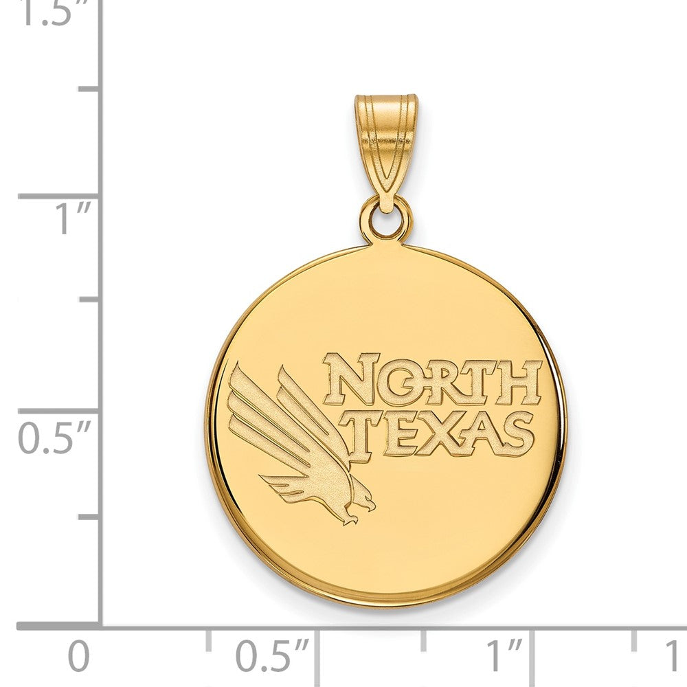 10K Gelbgold Logoart University Of North Texas Groß Plättchen Anhänger