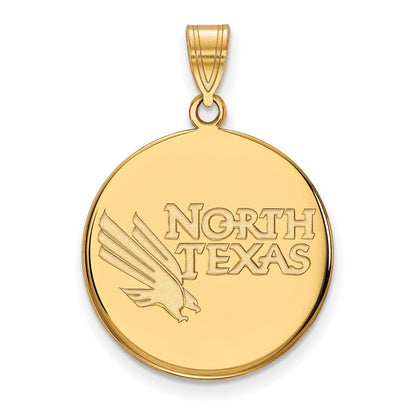 10K Gelbgold Logoart University Of North Texas Groß Plättchen Anhänger
