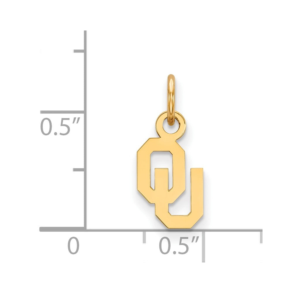 10K Gelbgold Logoart University Of Oklahoma O U Extra Klein Anhänger