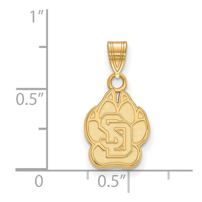 10K Gelbgold Logoart University Of South Dakota Klein Anhänger