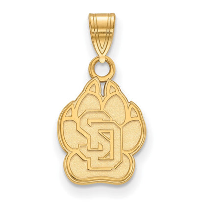 14K Gelbgold Logoart University Of South Dakota Klein Anhänger