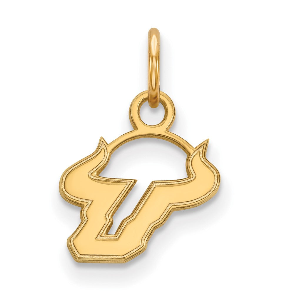 10K Gelbgold Logoart University Of South Florida Bull Extra Klein Anhänger