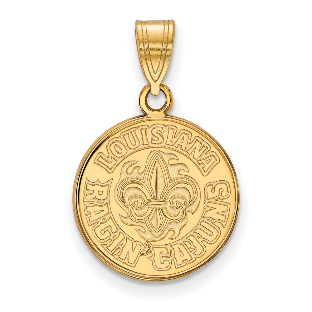 10K Gelbgold Logoart University Of Louisiana At Lafayette Mittel Anhänger